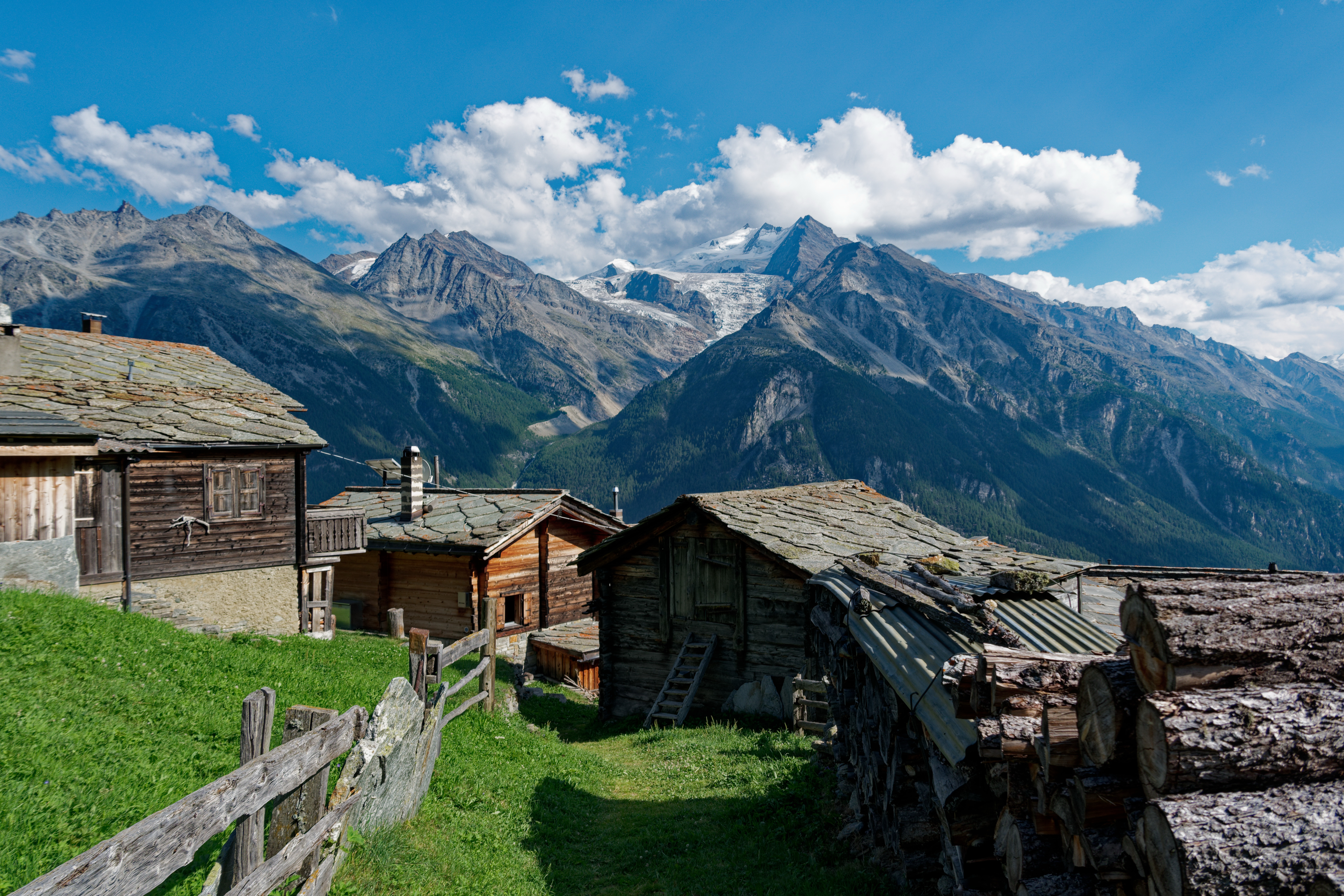 Small village Jungu on the way down to St. Niklaus
