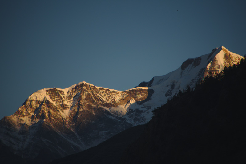 Approximately 5am in the morning and sunset in the Annapurna region